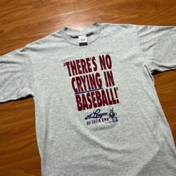 Vintage 1992 Single Stitch A league of their own no crying in baseball promo shirt Size XL/L