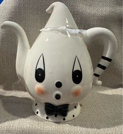 Johanna Parker 2025 Gus Ghost Bow Tie Teapot & Canister Set Halloween NEW