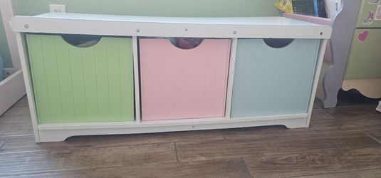Kids Storage Bench with 3 Bins