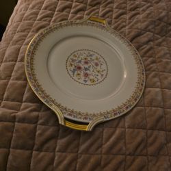  Vintage Serving Platter Floral And Gold