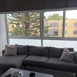L Shaped Couch Gray Fabric Couch For Sale Price Negotiable