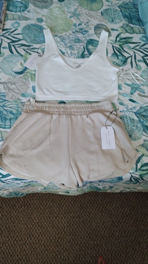 Brand New Crop Tank Top & Shorts