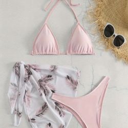 Light Pink Bikini W Cover Up