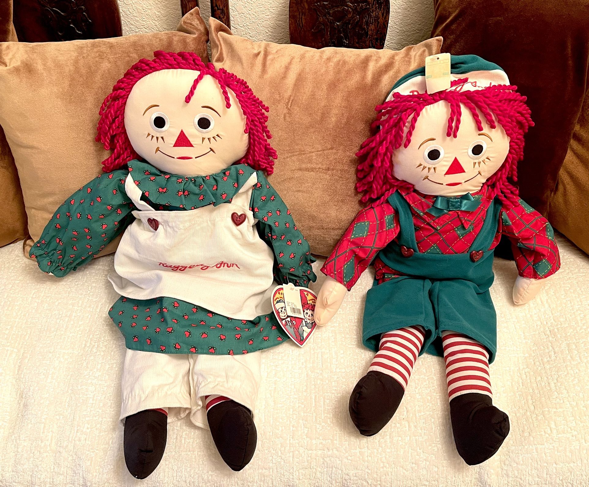 90's Large 23" Raggedy Ann and Andy Dolls
