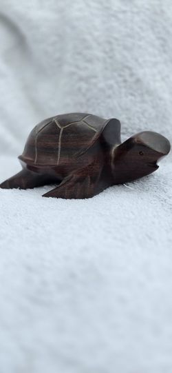 Vintage Ironwood Turtle Figurine 10" Hand Carved Wood