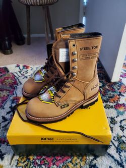Brand New Ad Tec Women's Logger Steel Toe Work Boots