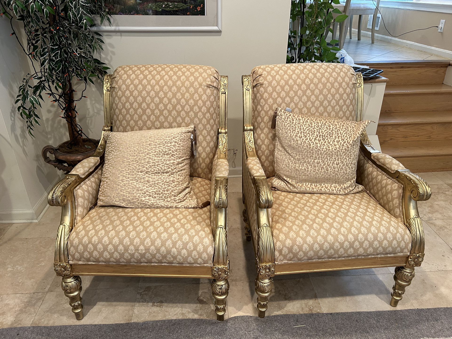 Gold French Victorian Style Chairs