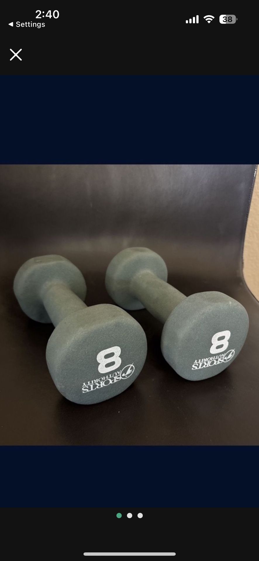 Set Of 2 New 8-Pound Dumbells Dumbbells Hand Weights
