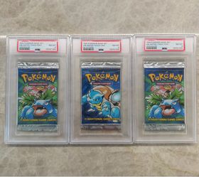 Pokemon Unlimited Base Set Booster Pack PSA 8 Graded Pack