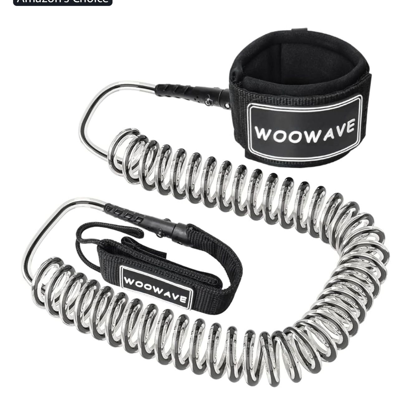 WOOWAVE SUP Leash Premium Stand Up Paddle Board Surfboard Leash Coiled 8/10 feet Stay on Board