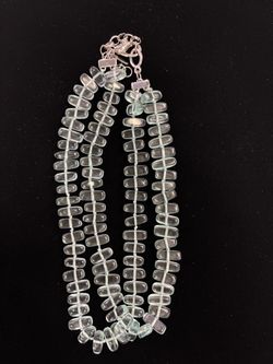 Double Strand Clear Glass Bead Necklace