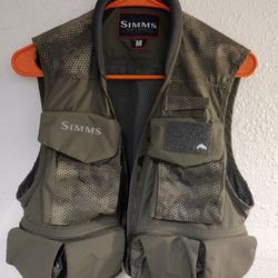 Simms Tributary Fishing Vest - Nylon/Poly Mesh Mens Wading Vest Size Medium