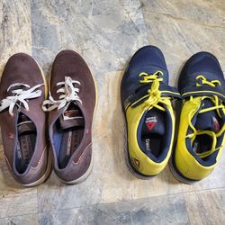 Men's 11 Reebok Crossfit Sneakers In Bkack and Yellow and Sketchers Relaxed Fit 10.5 