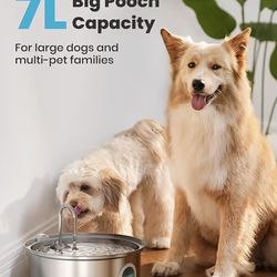 Oneisall Dog Water Fountain Bowl 7L