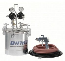 Binks Paint Pressure Pot Spray Gun Outfit Kit - 2.8 Gallon Galvanized Pot