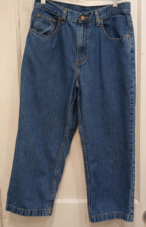 Vintage L.L. BEAN Wide Leg Medium Wash Blue Jeans 5 Pockets Women's Size 10