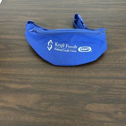 Vtg blue KRAFT foods Federal credit Union fanny pack waist pouch