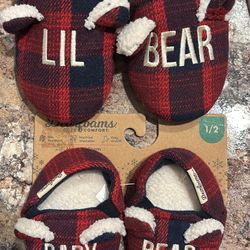 2 Pair Of Dearfoam Children’s Slippers 