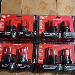 2 Pack Battery 3.0 Ah Milwaukee M12 