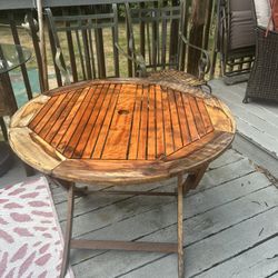 Folding Wooden Outdoor Table 