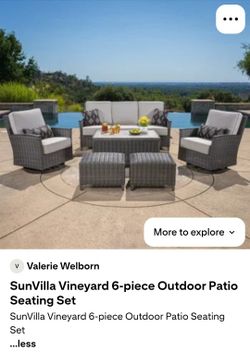 SunVilla 6-piece Outdoor Patio Deep Seating Set $2,000