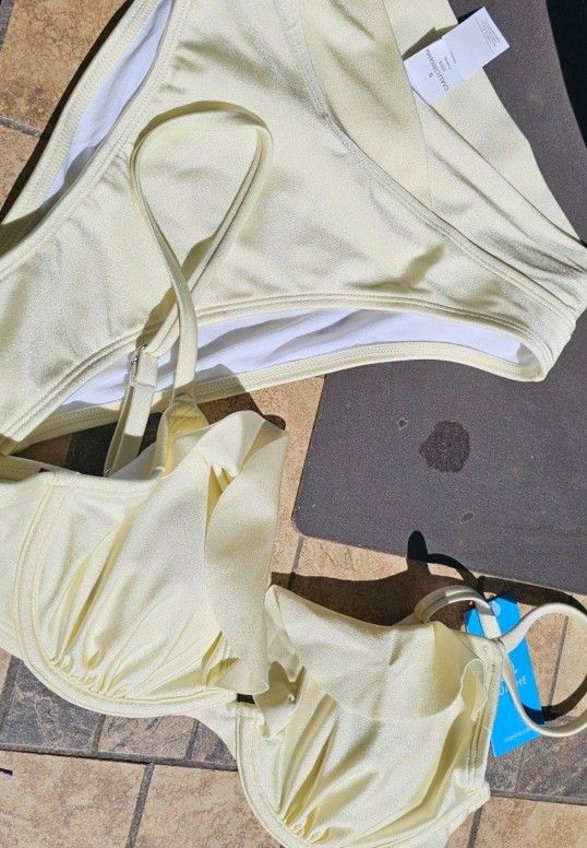 New With Tags- Women's Small Two Piece Bathing Suit Adjustable straps.