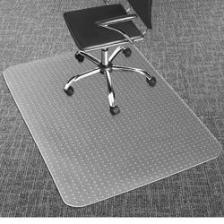 LeapYouth Office Chair Mat for Carpets, Clear Desk Floor Mat for Low, Flat and No Pile Carpeted Floors, Thick and Sturdy Carpet Protector for Desk Cha