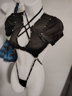 Black Babydoll Slingshot bedazzled