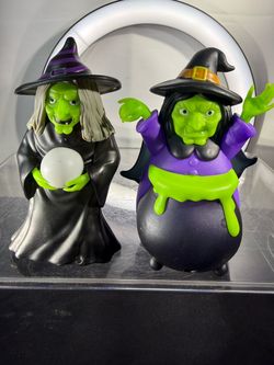 2023 Halloween Motion Activated Witches – Light Up & Creepy Laughing Duo