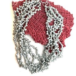Genuine Gray Multistrand Pearl Necklace 