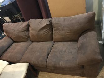 Brown soft suede couch