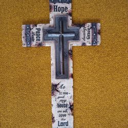 Rustic Western Christian Love Hope Peace Amazing Grace Inspirational Wall Cross