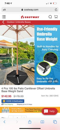 Umbrella base weight sand