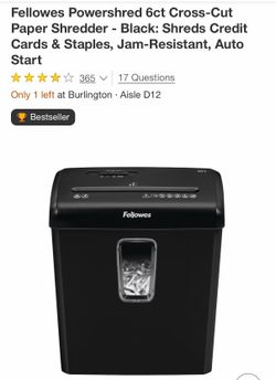 Fellows shredder brand new