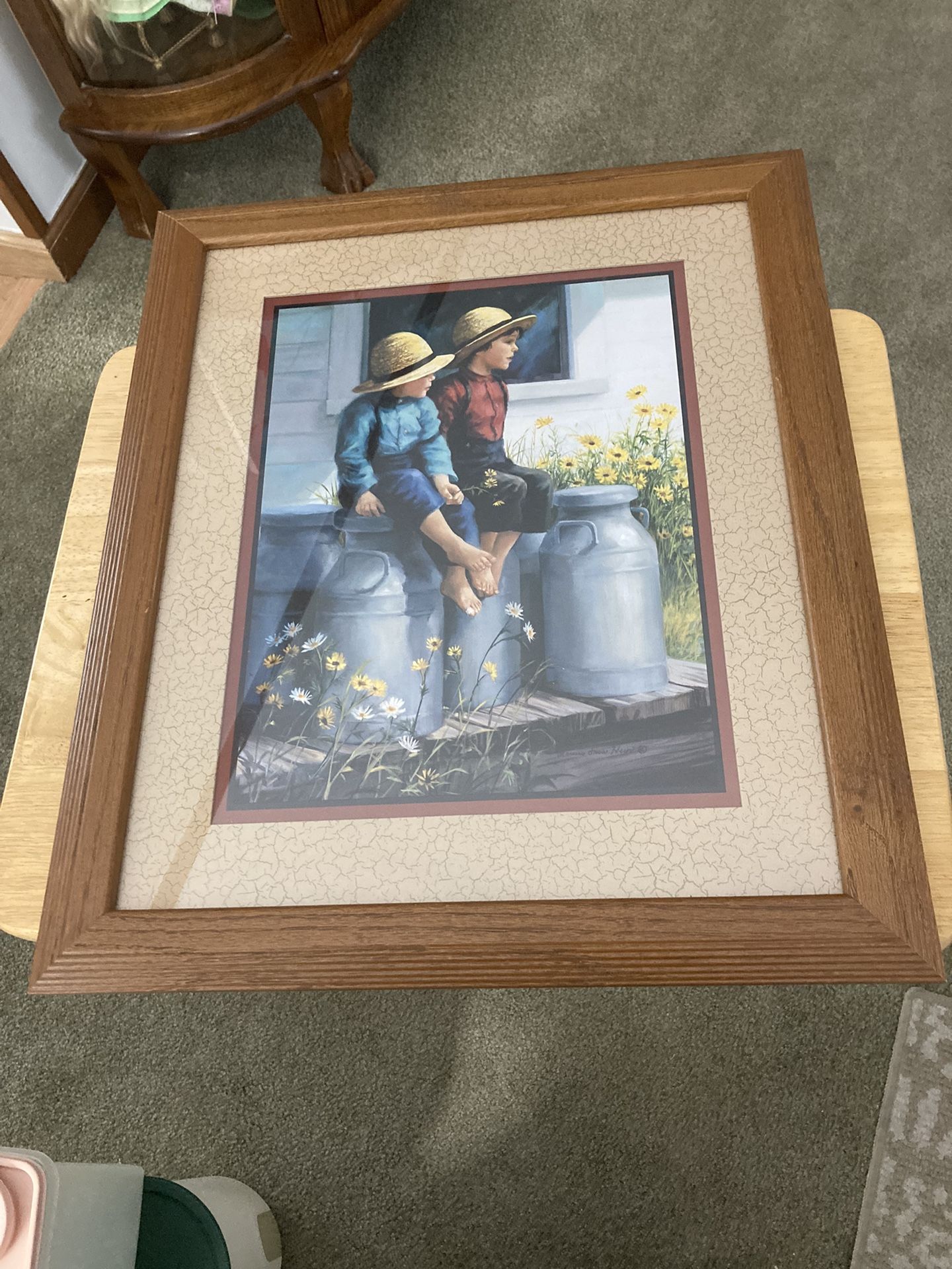 2 Amish Art Print Matted And Framed 