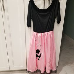 Pink Poodle Skirt 50's Costume./ Halloween 