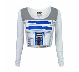 New Star Wars R2D2 Long Sleeve Women's Crop Top