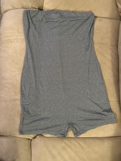 Grey Fitted Strapless Romper