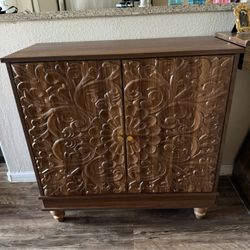 NEW Beautiful Buffet Cabinet with Glued Face Design-Not Carved Wood Face - 32in W x 14.5in D x 31.5H