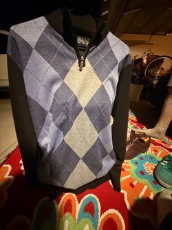 Argyle Quarter-Zip Pullover Sweater