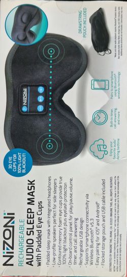 Nizoni Rechargeable Bluetooth Audio Sleep Mask