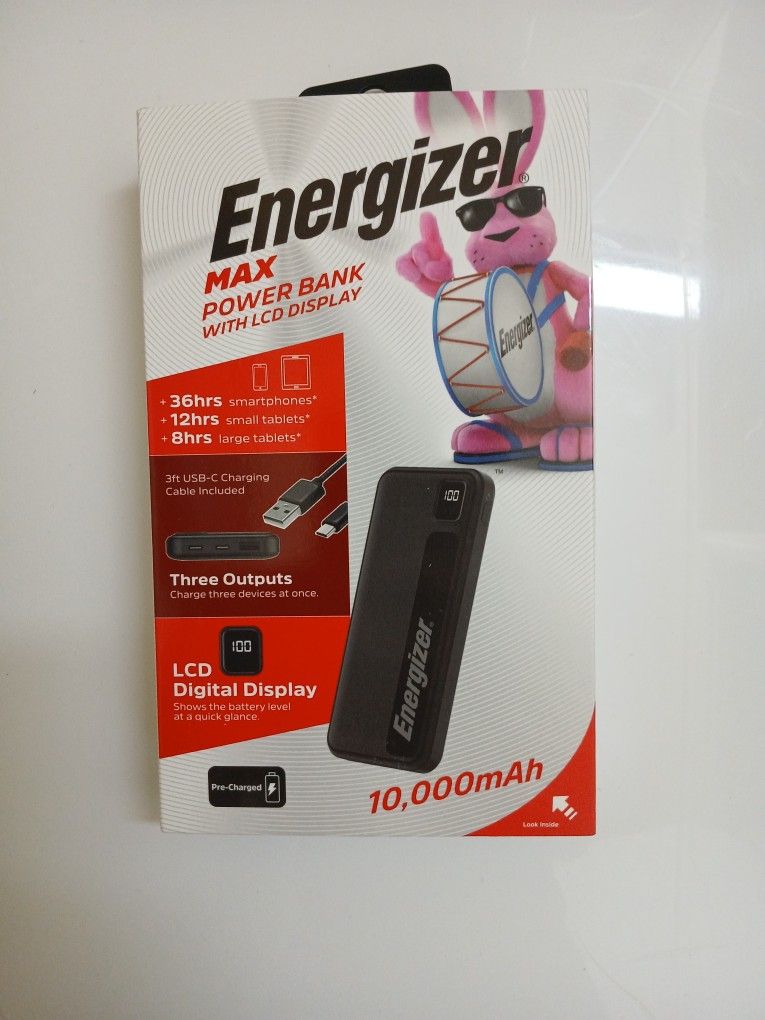 Brand New Energizer Portable Charger With 10,000mAh