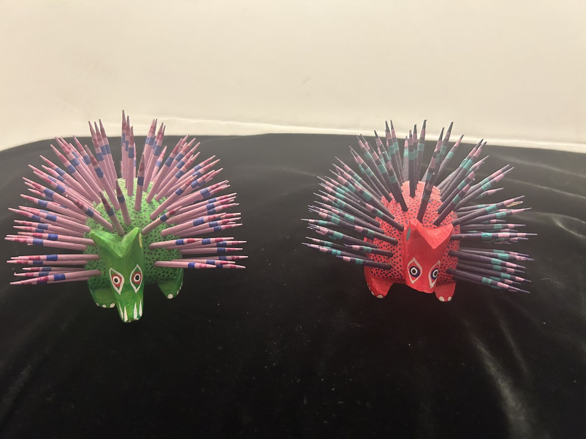 Alebrijes Porcupine Folk Art Oaxaca Set Of 2