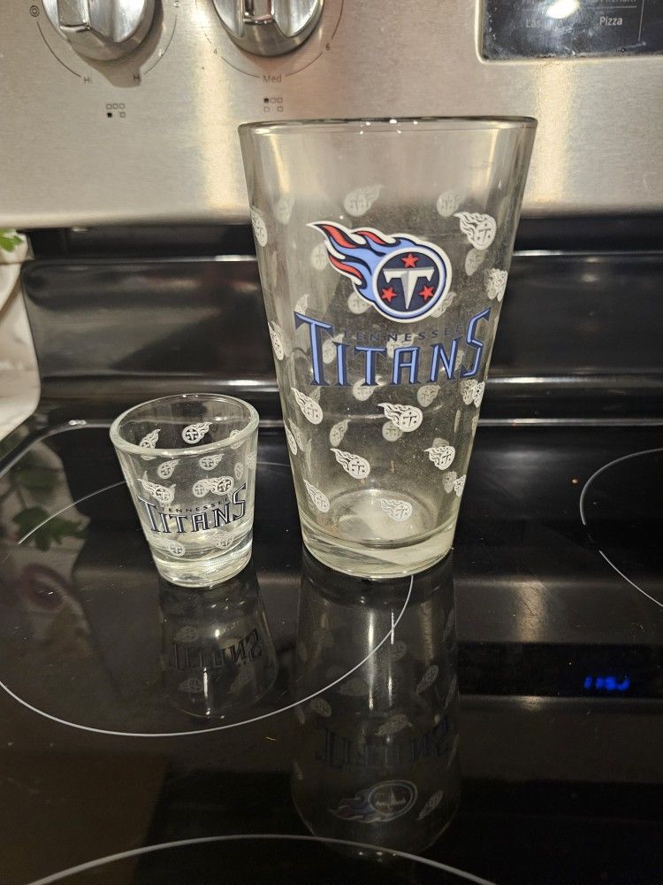 Tennessee Titans Glass And Shot Glass