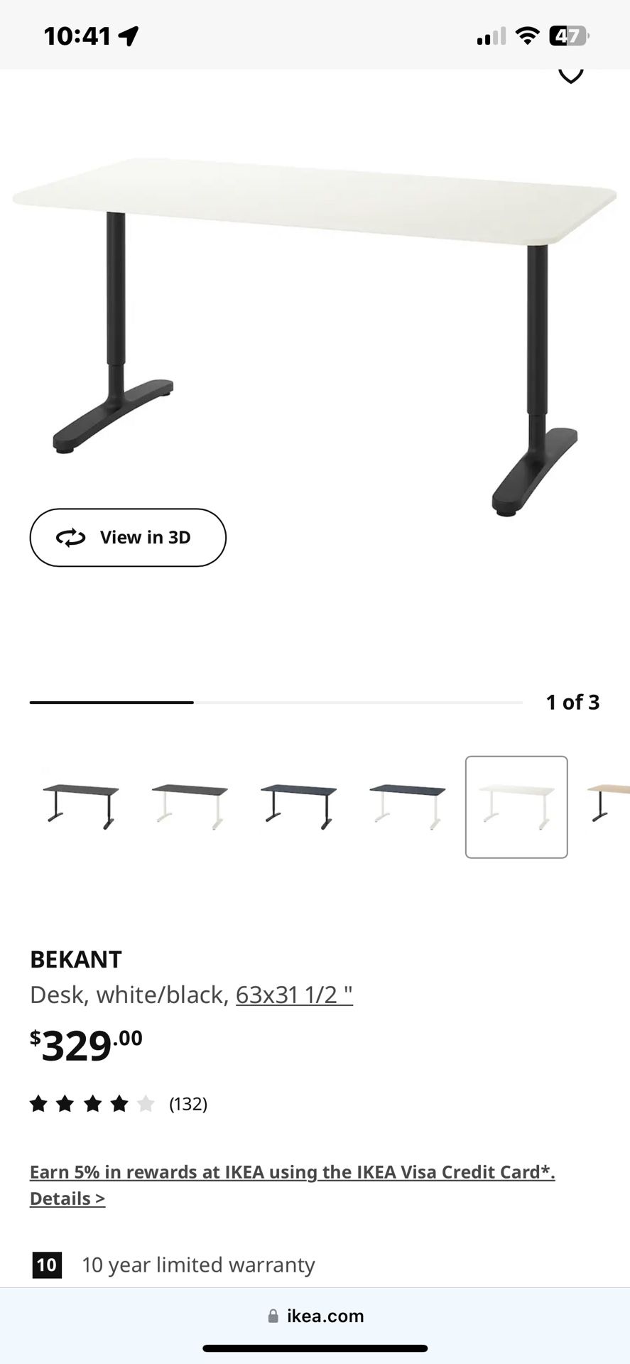 IKEA BEKANT Height Adjustable Desk