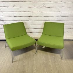 Lime Green Moden Style Armless Chairs 2pc