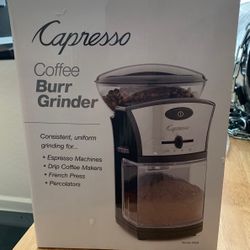 Capresso coffee grinder and capresso 12 cup coffee maker!