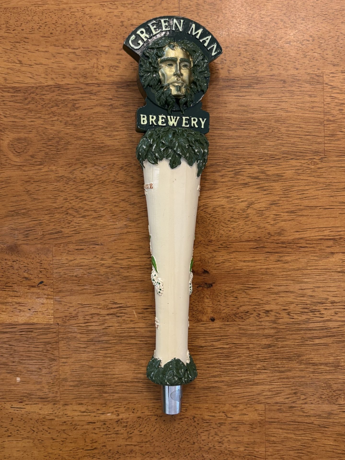 🌿 Green Man Brewery Tap Handle – Asheville NC – Rare Collectible 🍻