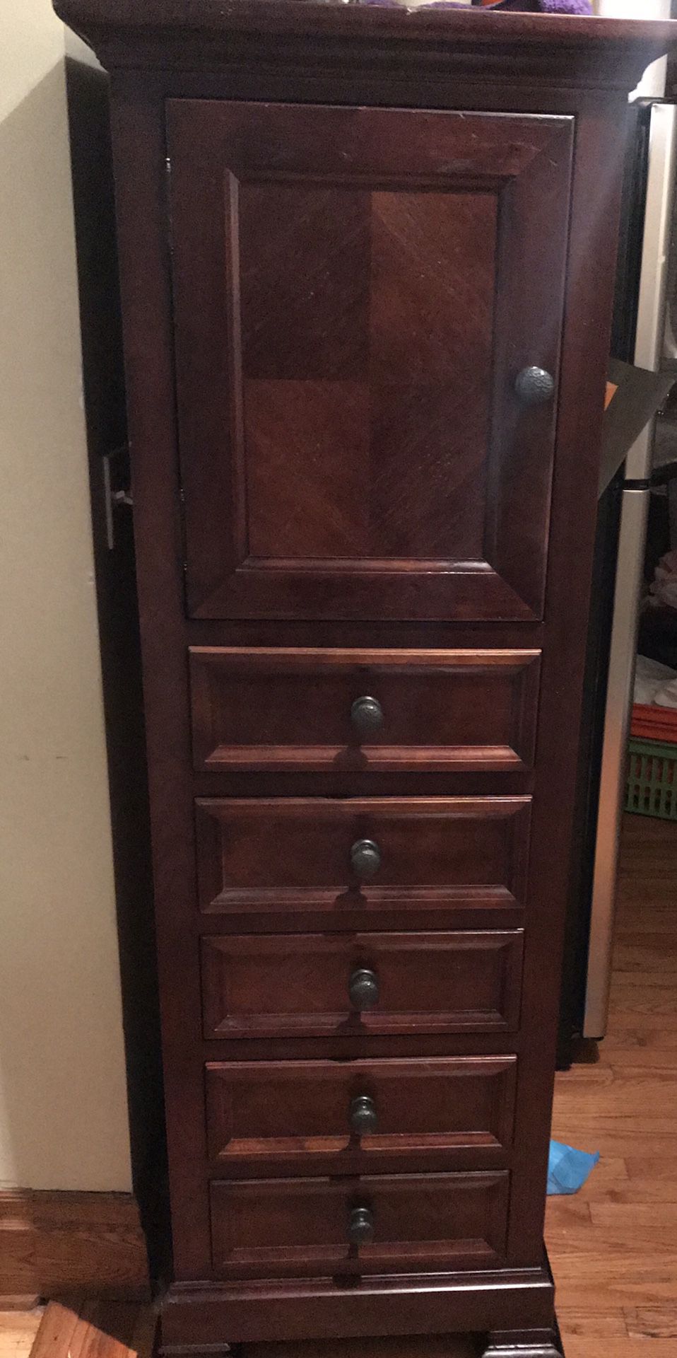 Arhaus Pearson lingerie chest with mirror jewelry drawers mahogany