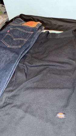 Blue Levi pants & Black dickies